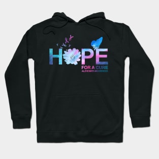 Funny Hope For A Cure Alzheimer Awareness Flower Gift Hoodie